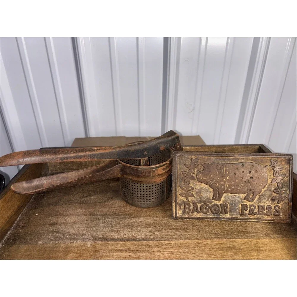 Vintage Potato Ricer And Bacon Press